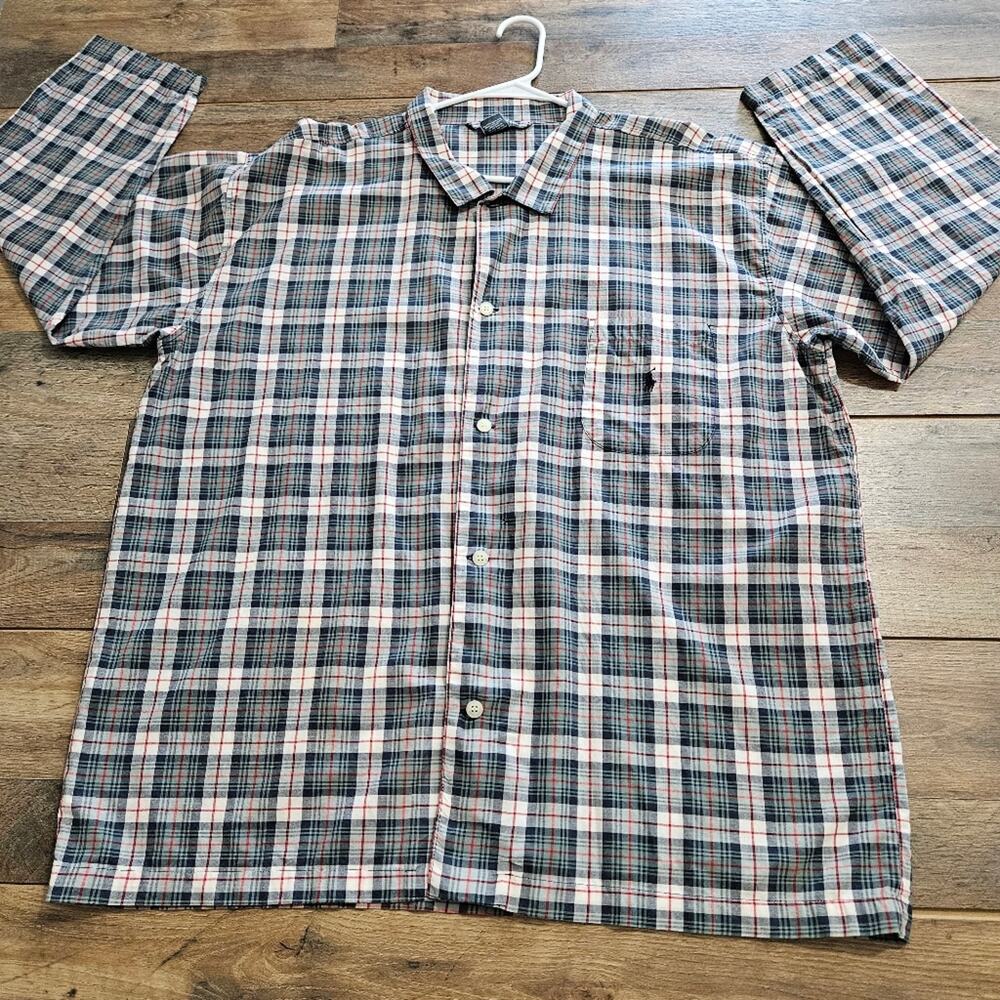 Polo Ralph Lauren Gray Label Shirt Mens Plaid 100% Cotton Large / XL